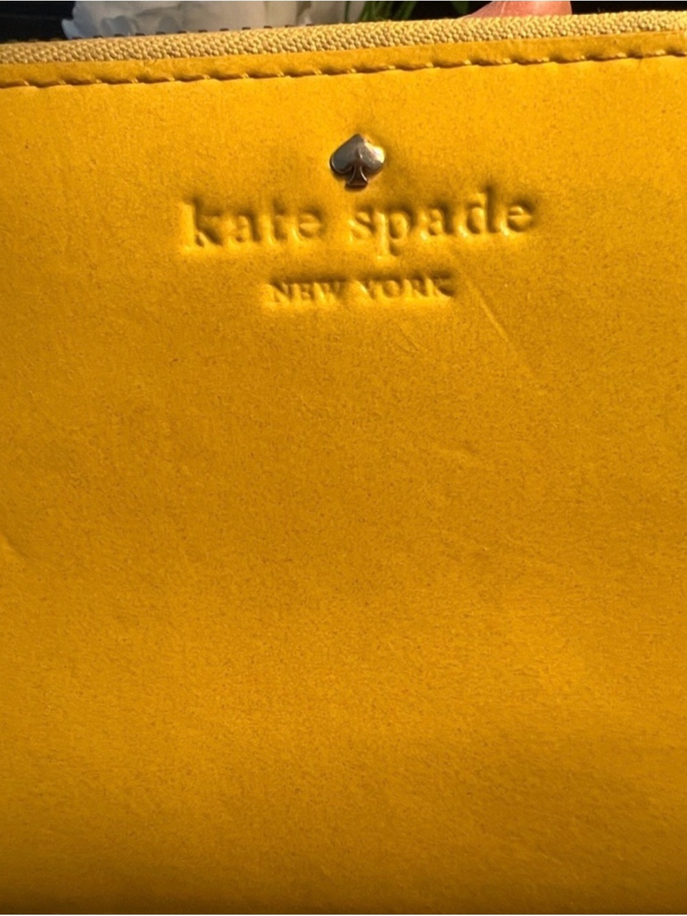 Kate Spade New York Harrison Street Lacey wallet Yellow Leather Storybook Lining - Picture 4 of 16